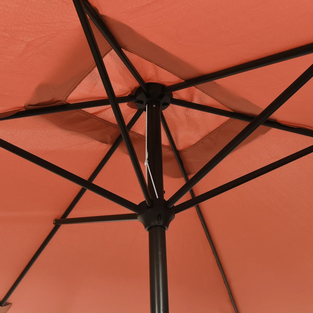 Parasol met metalen paal 300x200 cm terracotta