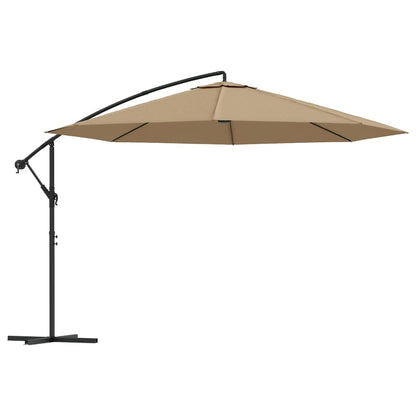 Zweefparasol met aluminium paal 350 cm taupe