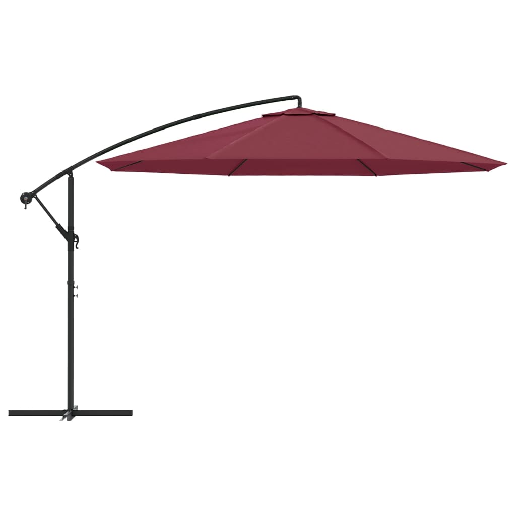 Zweefparasol met aluminium paal 350 cm bordeauxrood