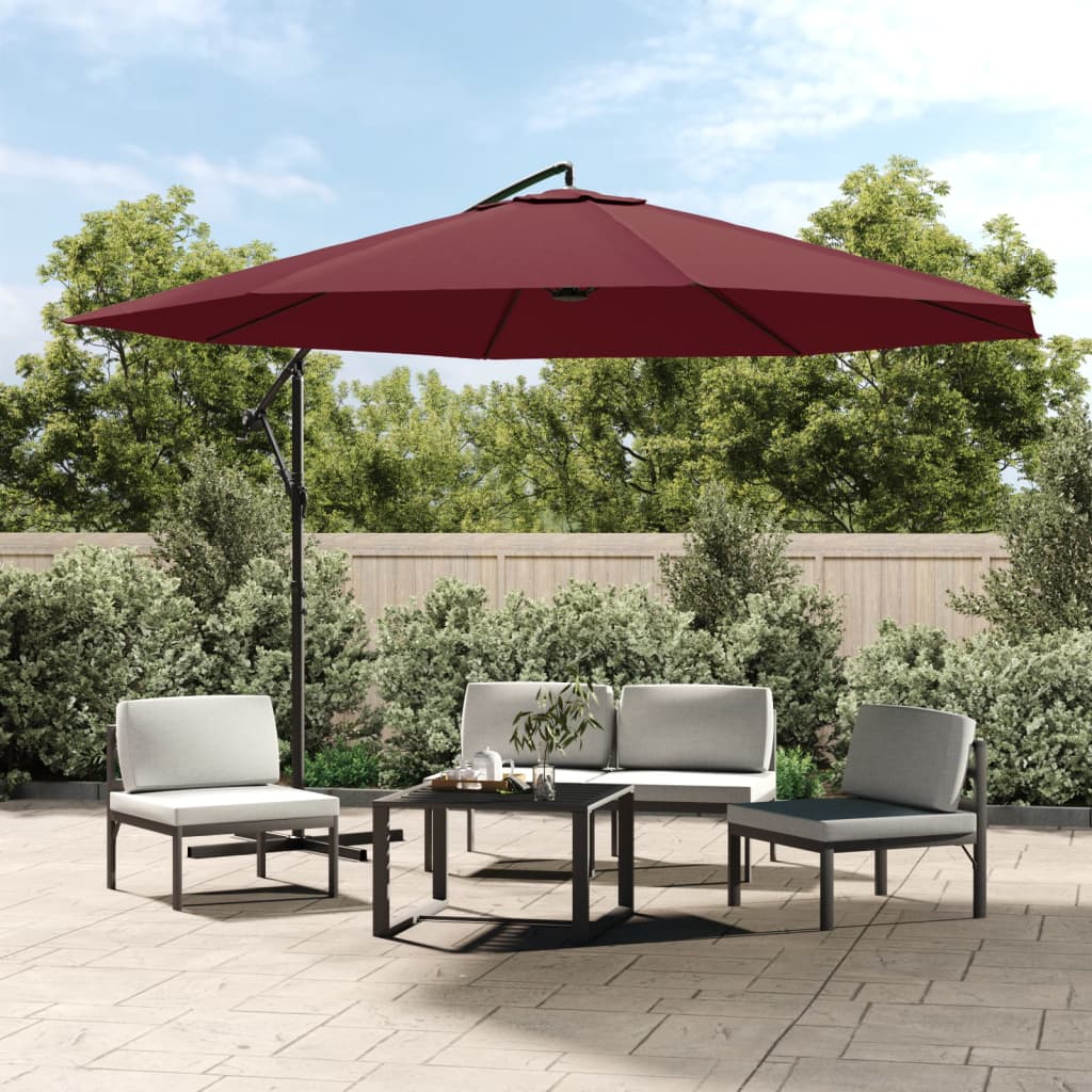 Zweefparasol met aluminium paal 350 cm bordeauxrood