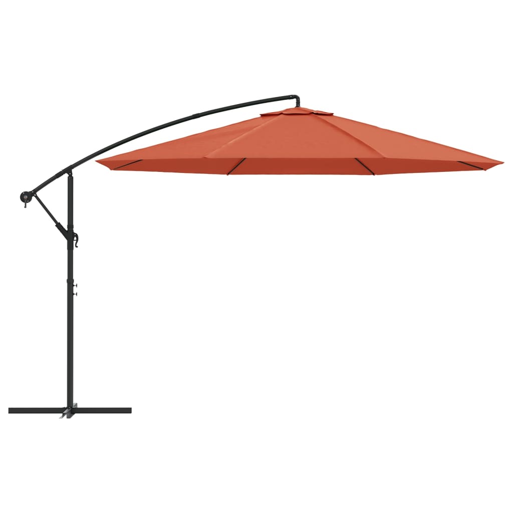 Zweefparasol met aluminium paal 350 cm terracottakleurig