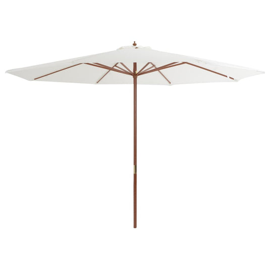 Parasol met houten paal 350 cm zandwit