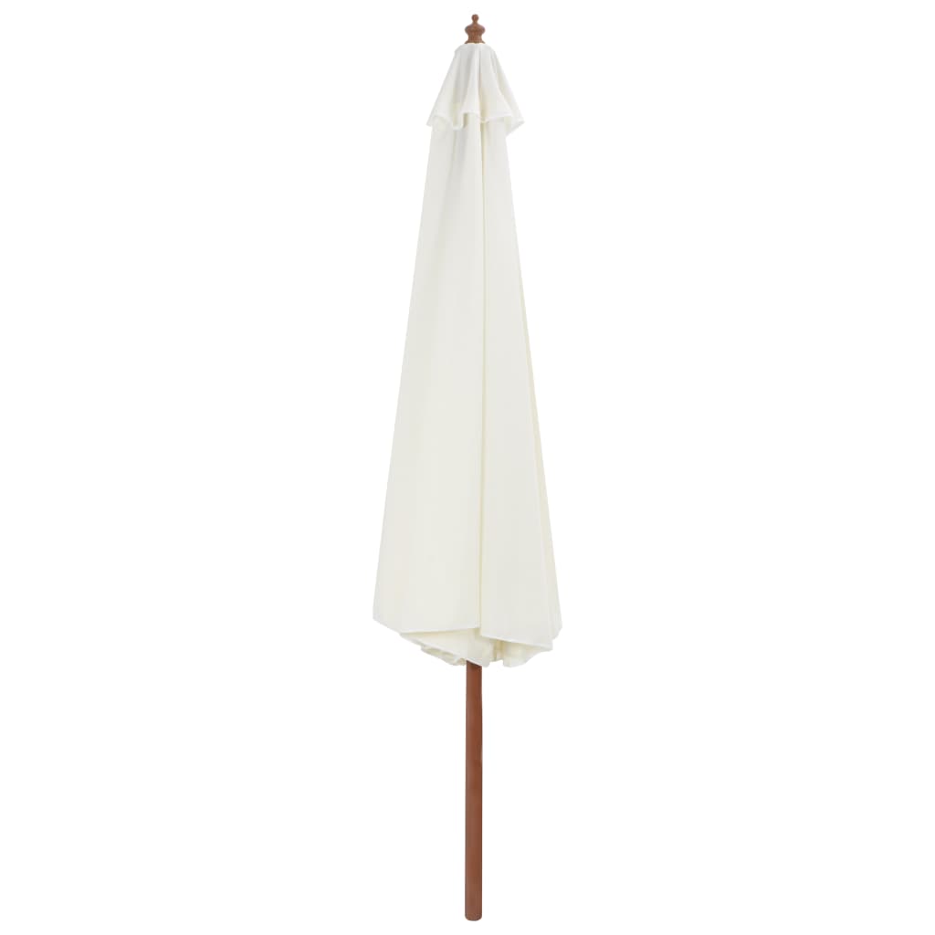 Parasol met houten paal 350 cm zandwit