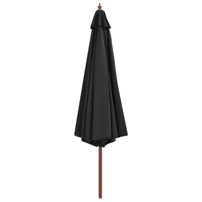 Parasol met houten paal 350 cm antraciet