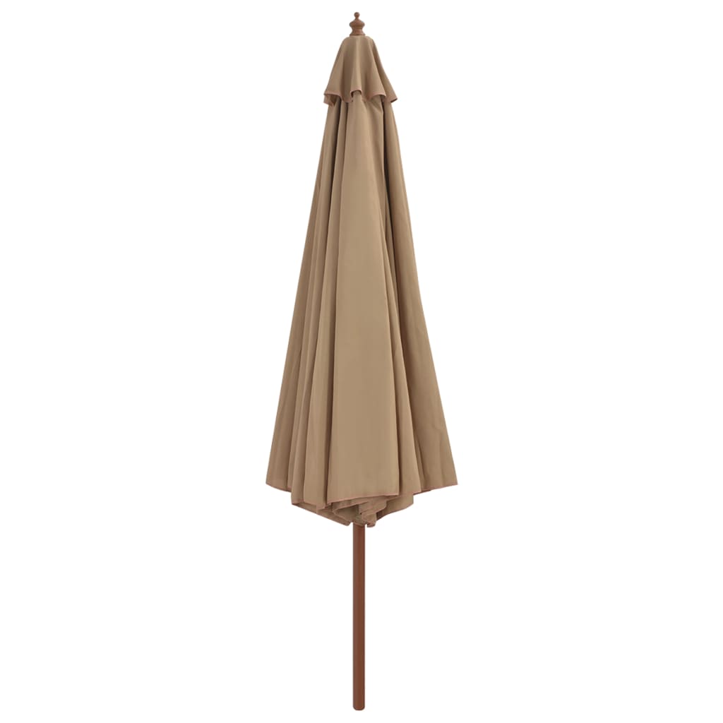 Parasol met houten paal 350 cm taupe