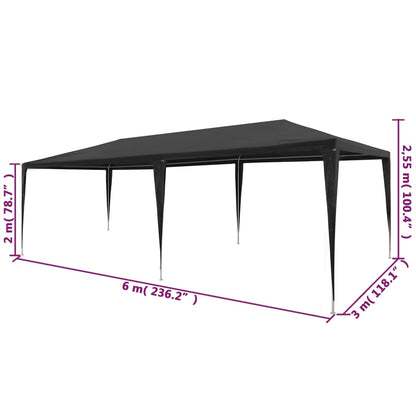 Partytent 3x6 m PE antraciet