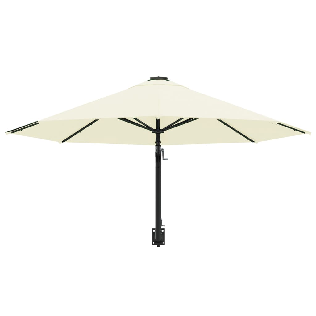 Wandparasol met metalen paal 300 cm zandkleurig