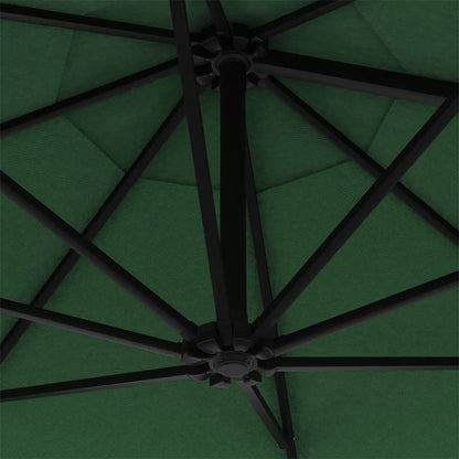 Wandparasol met metalen paal 300 cm groen