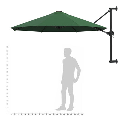 Wandparasol met metalen paal 300 cm groen