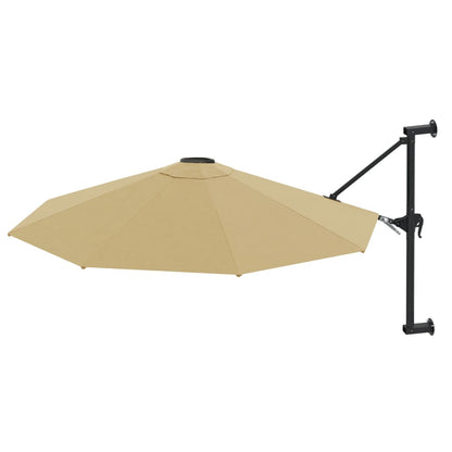 Wandparasol met metalen paal 300 cm taupe