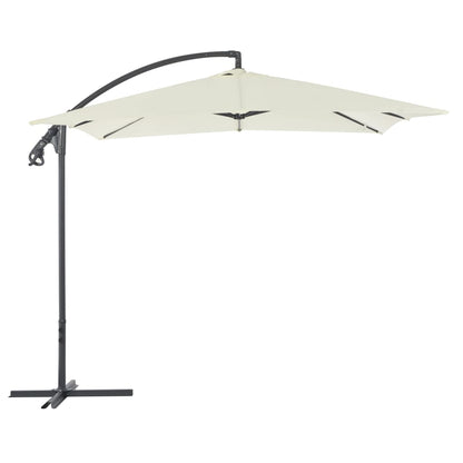 Zweefparasol met stalen paal 250x250 cm zandkleurig