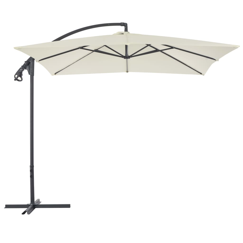 Zweefparasol met stalen paal 250x250 cm zandkleurig