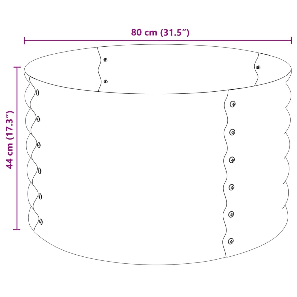 Plantenbak verhoogd 80x80x44 cm gegalvaniseerd staal zilver