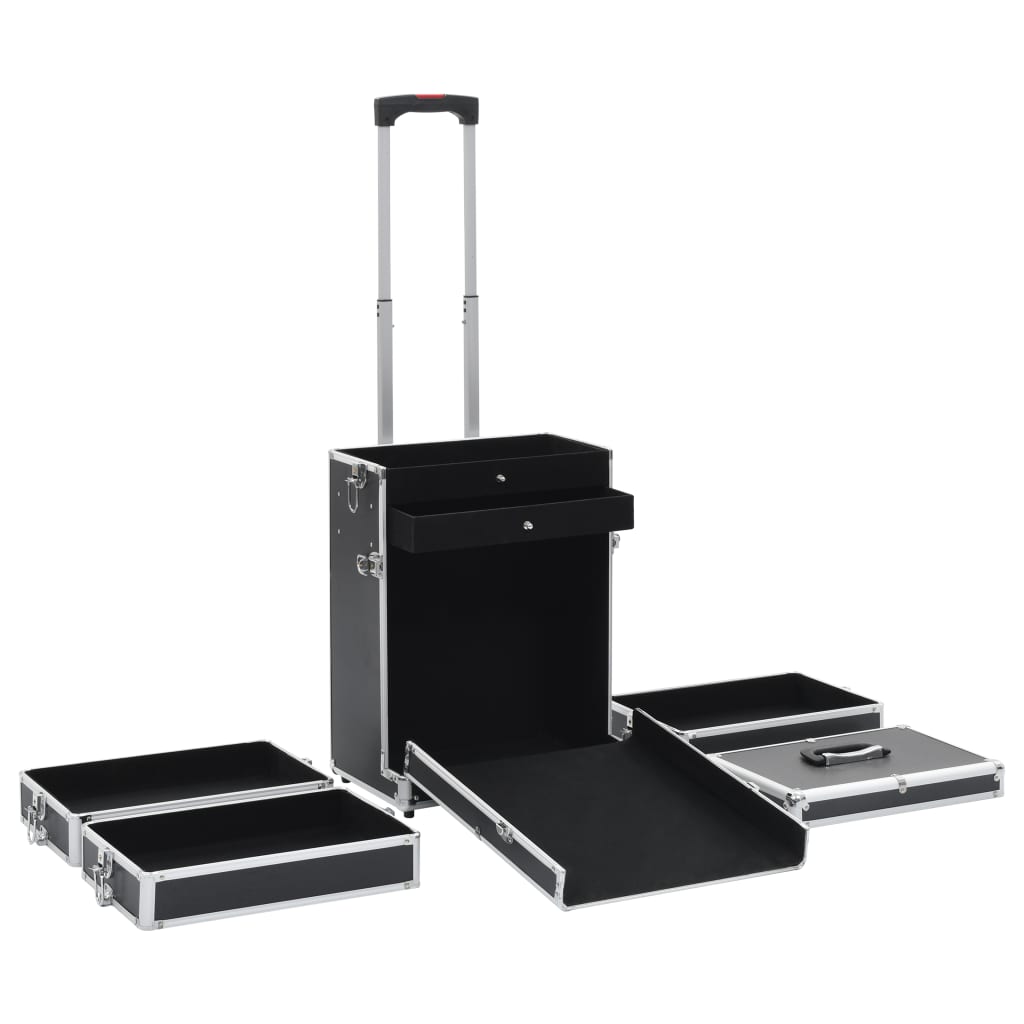 Make-up trolley aluminium zwart