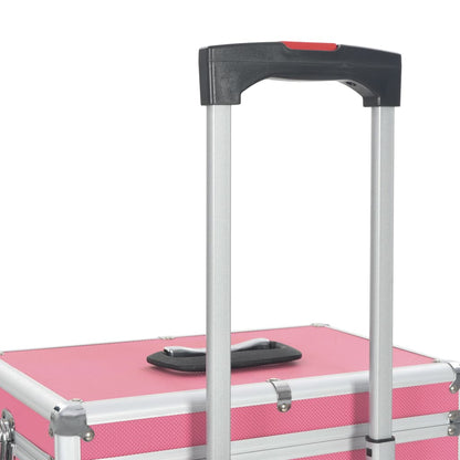 Make-up trolley aluminium roze