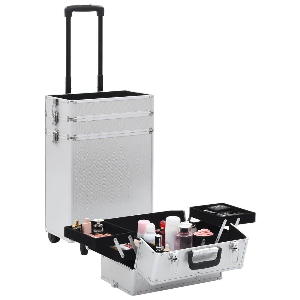 Make-up trolley aluminium zilverkleurig