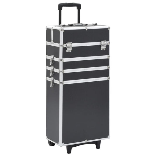 vidaXL Make-up trolley aluminium zwart