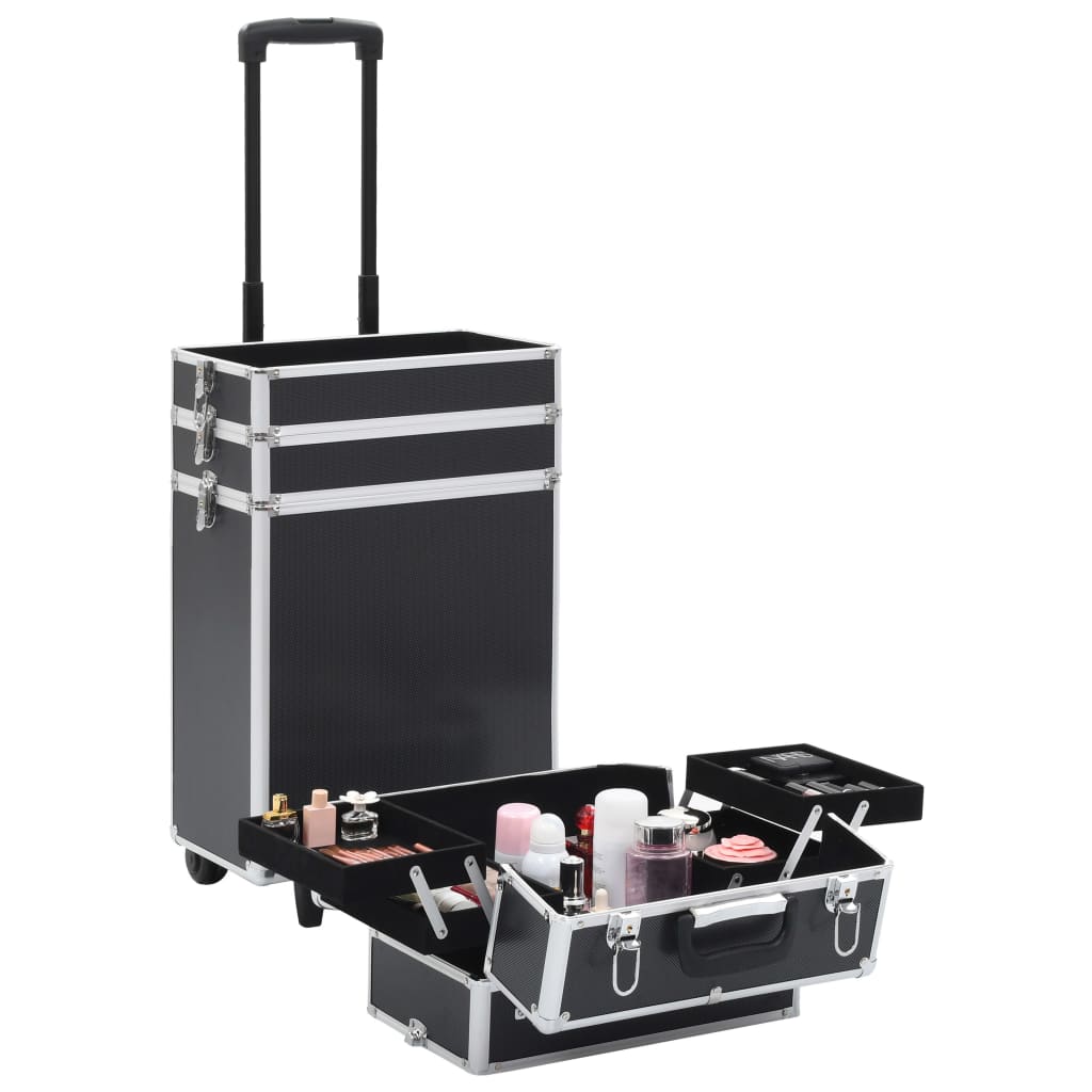 Make-up trolley aluminium zwart