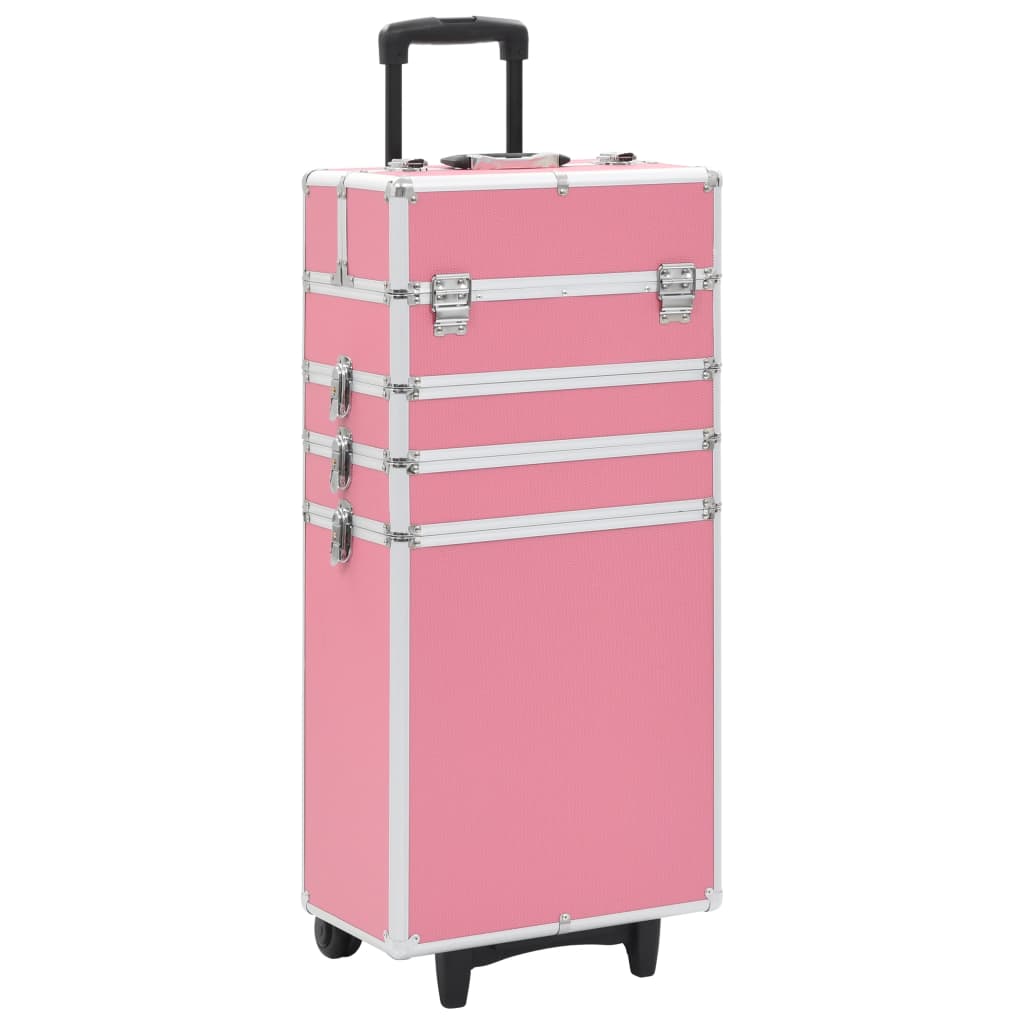 Make-up trolley aluminium roze