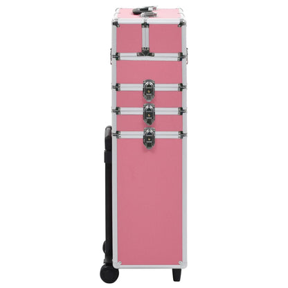 Make-up trolley aluminium roze