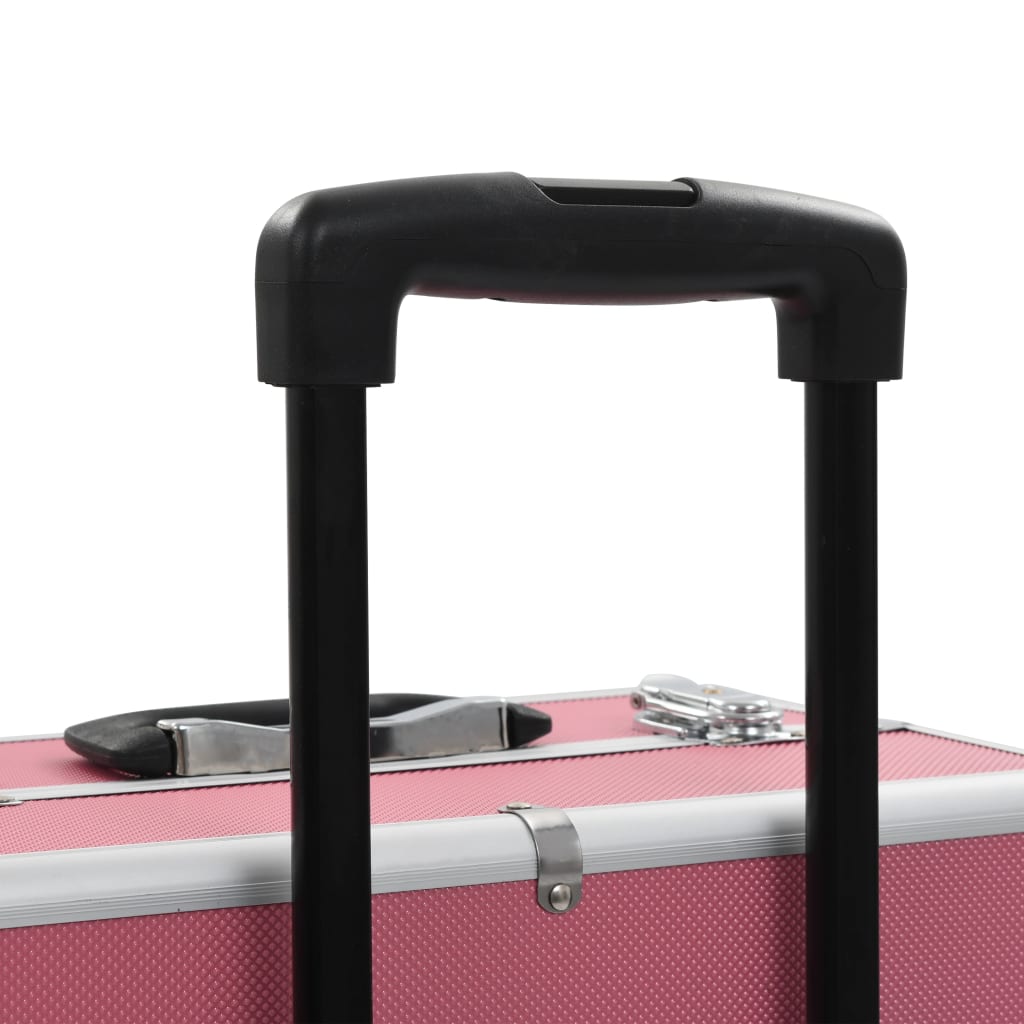 Make-up trolley aluminium roze