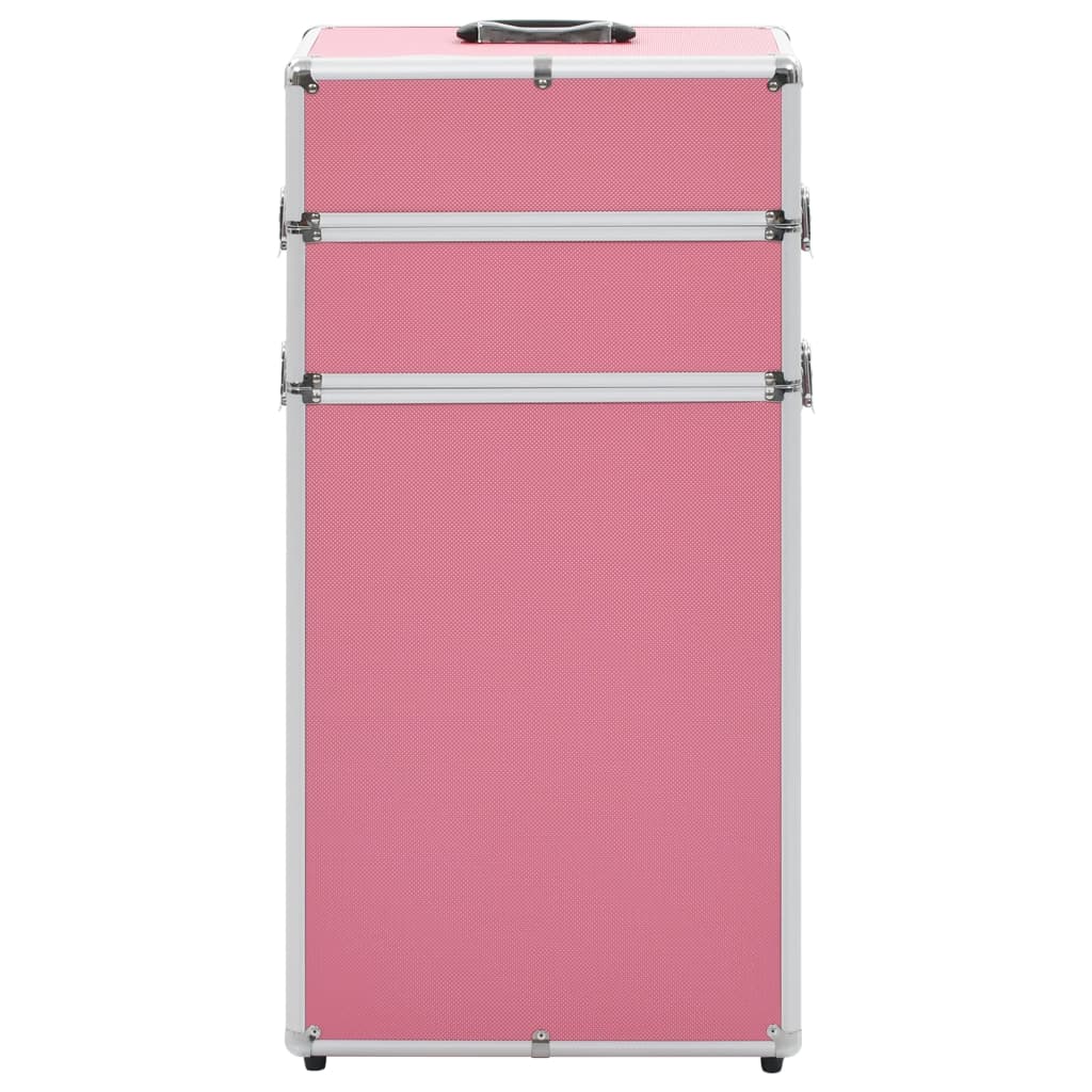 Make-up trolley aluminium roze