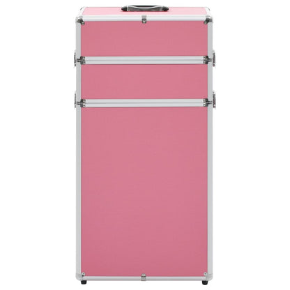 Make-up trolley aluminium roze