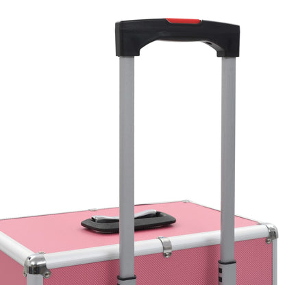 Make-up trolley aluminium roze