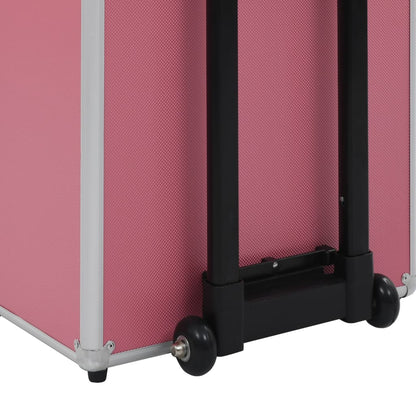 Make-up trolley aluminium roze