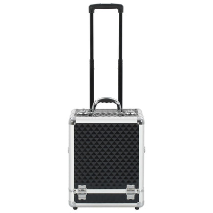 Make-up trolley 35x29x45 cm aluminium zwart