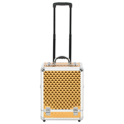 Make-up trolley 35x29x45 cm aluminium goudkleurig