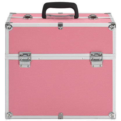 Make-up koffer 38x23x34 cm aluminium roze