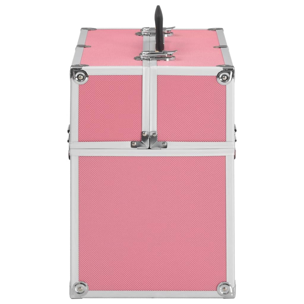 Make-up koffer 38x23x34 cm aluminium roze