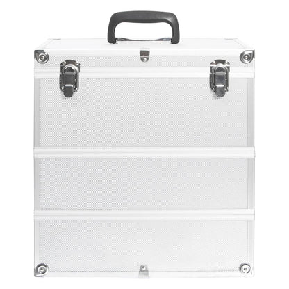 Make-up koffer 37x24x40 cm aluminium zilverkleurig