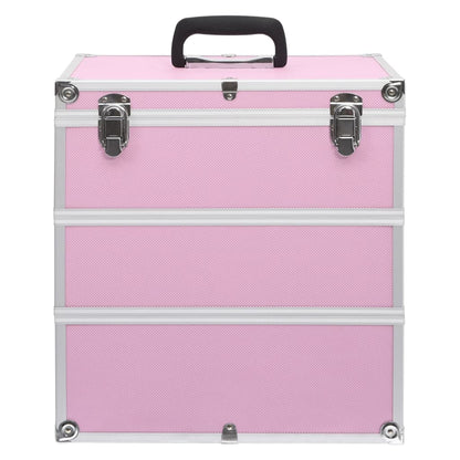 Make-up koffer 37x24x40 cm aluminium roze