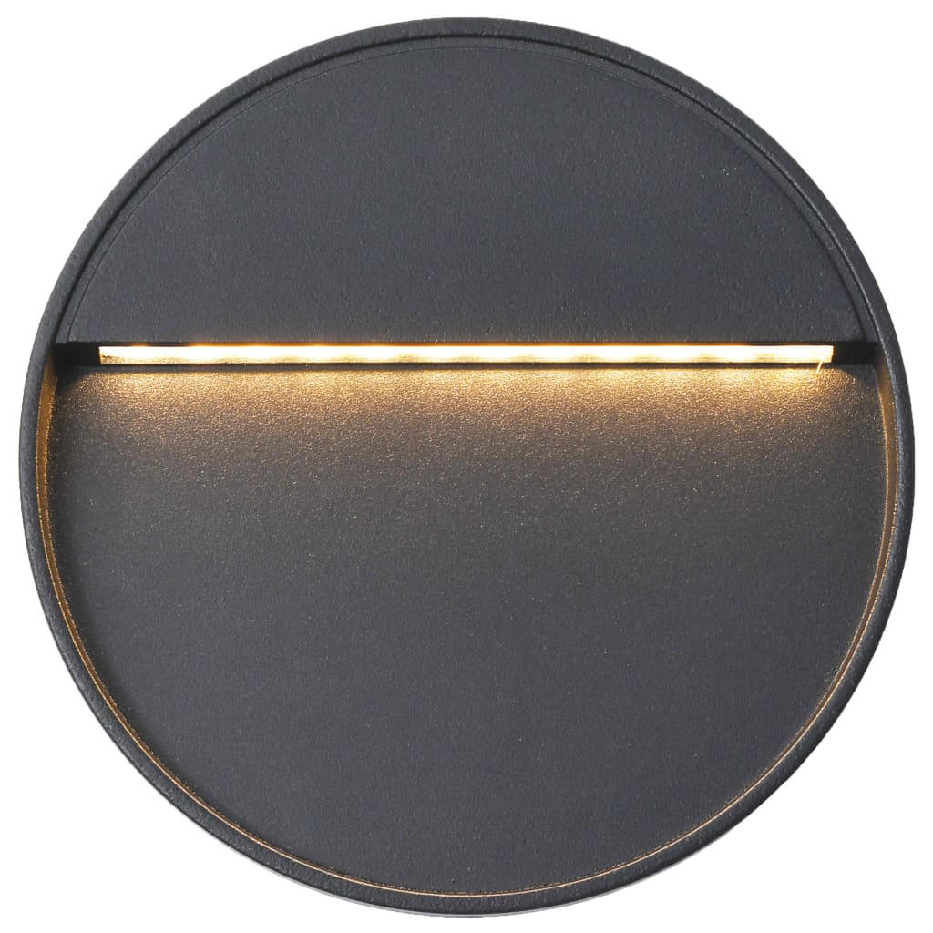 LED-buitenwandlampen 2 st 3 W rond zwart