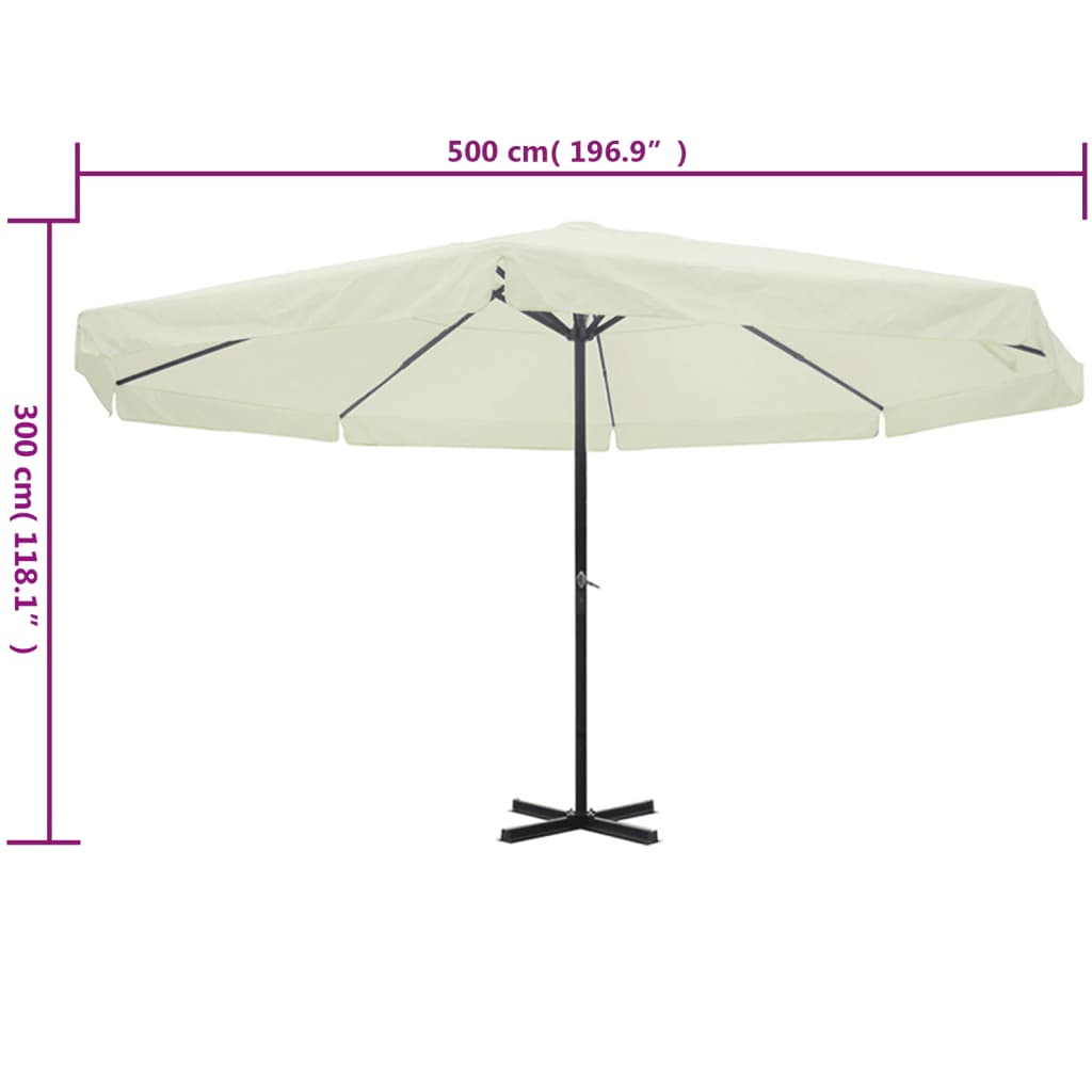 Parasol Samos 500 cm aluminium wit