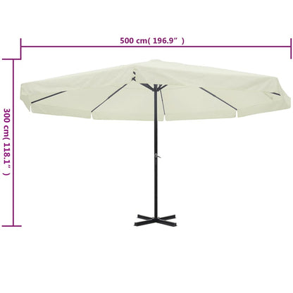 Parasol Samos 500 cm aluminium wit