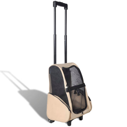 Huisdierentrolley inklapbaar beige