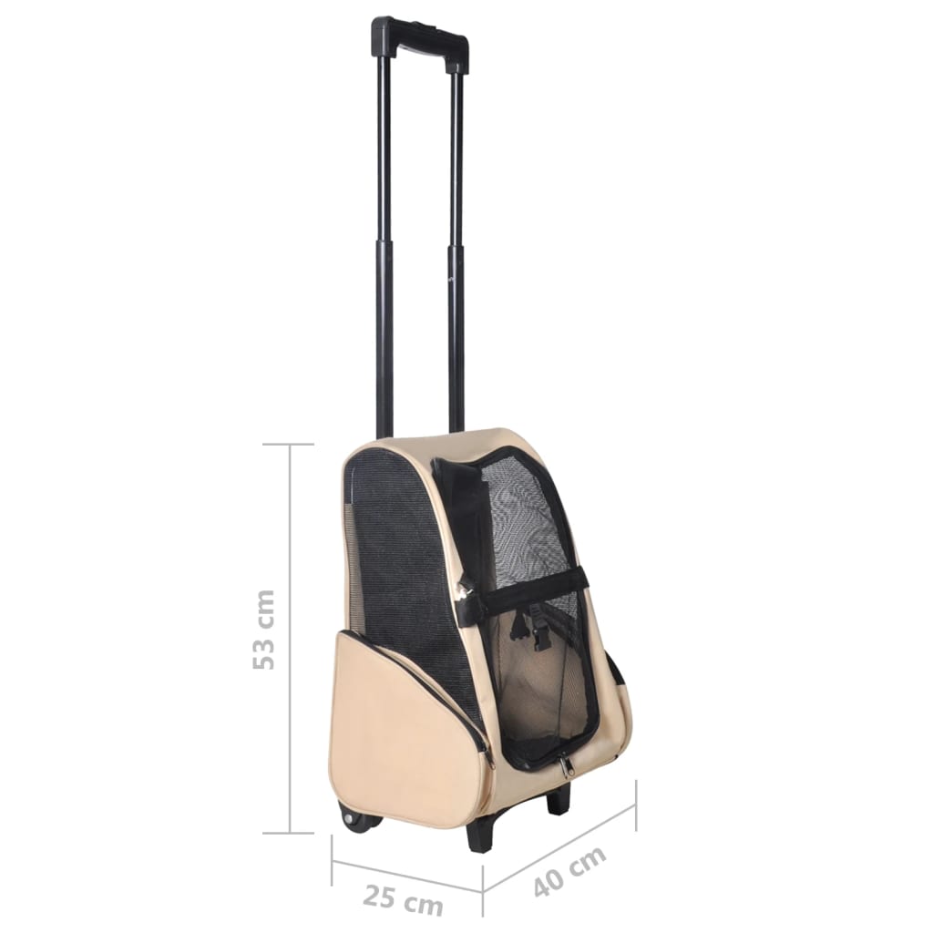 Huisdierentrolley inklapbaar beige