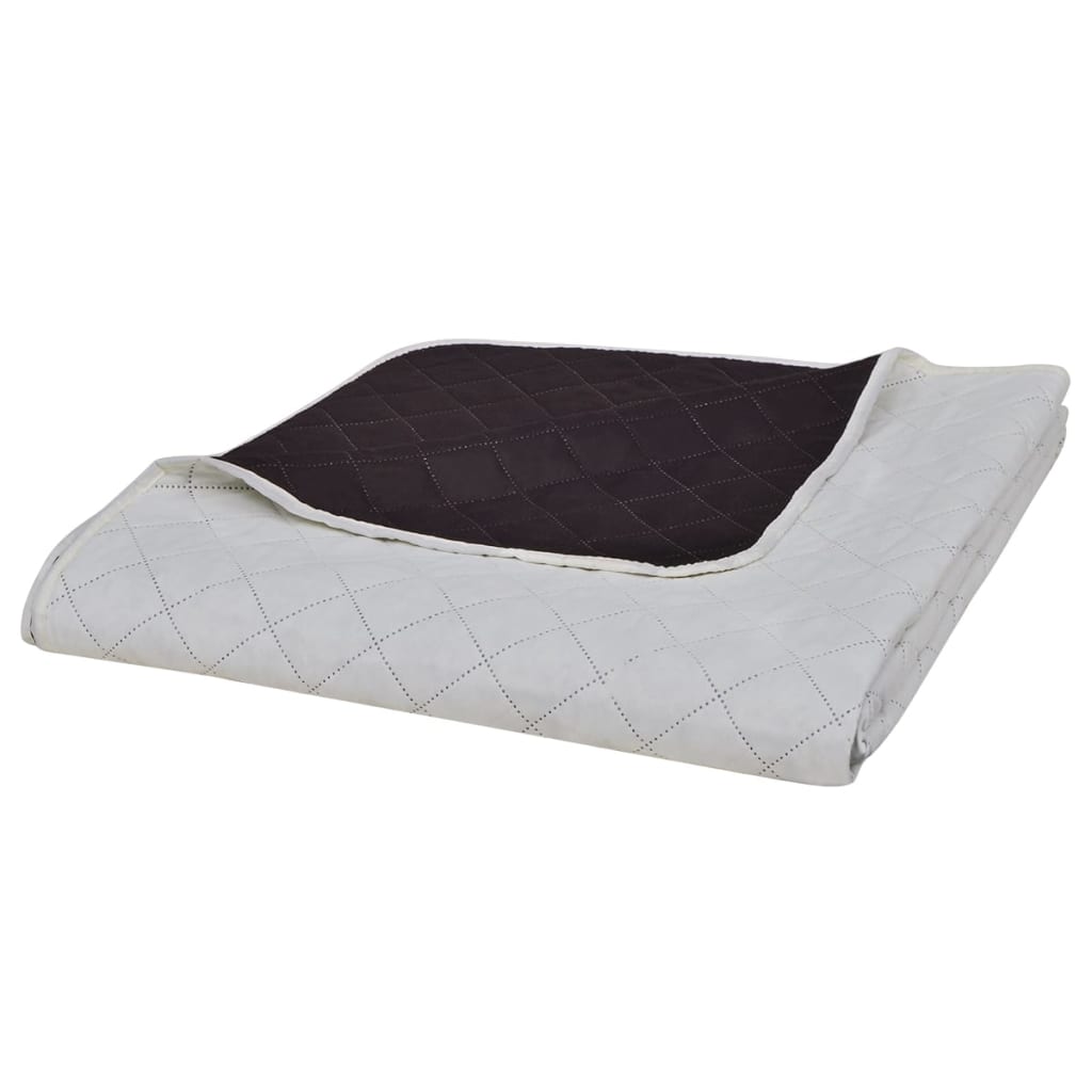 Bedsprei gewatteerd dubbelzijdig 170x210 cm beige/bruin