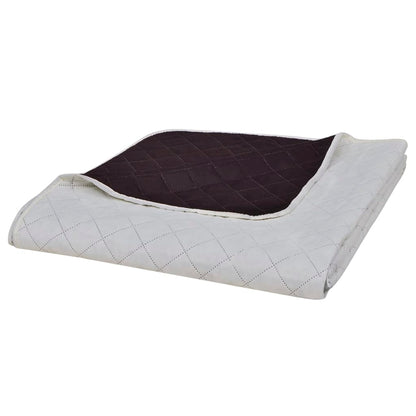 Bedsprei gewatteerd dubbelzijdig 170x210 cm beige/bruin