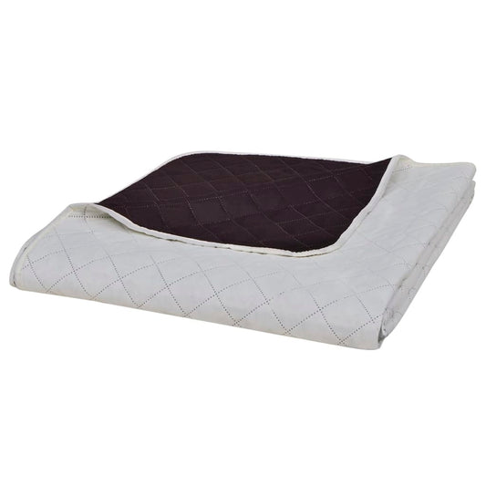 Bedsprei gewatteerd dubbelzijdig 220x240 cm beige/bruin