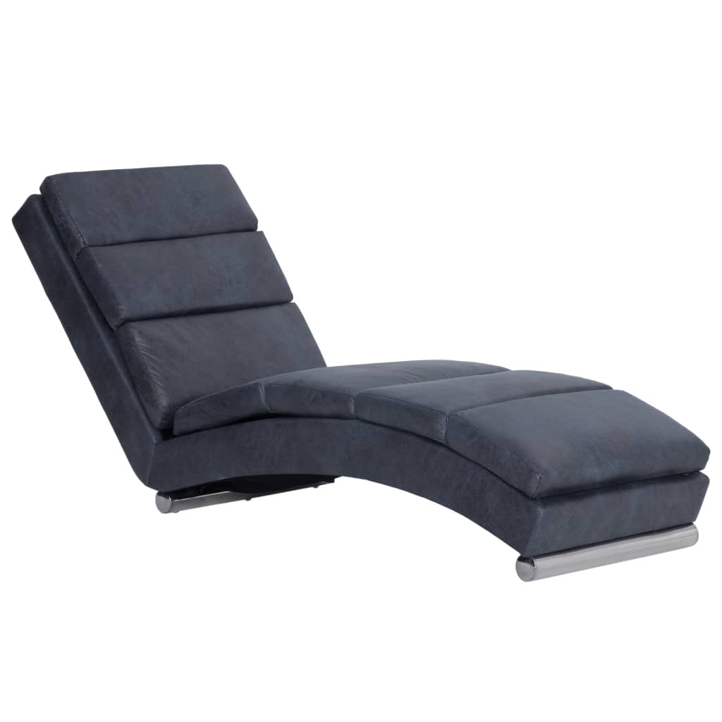 Chaise longue kunstsuède grijs