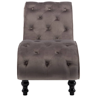 Chaise longue fluweel grijs