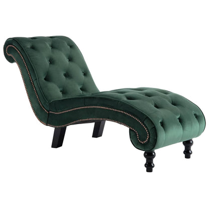 Chaise longue fluweel groen