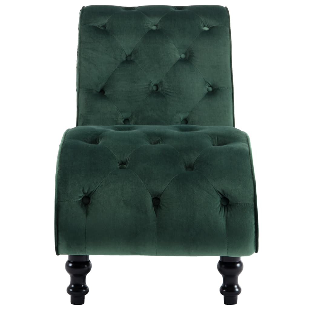 Chaise longue fluweel groen