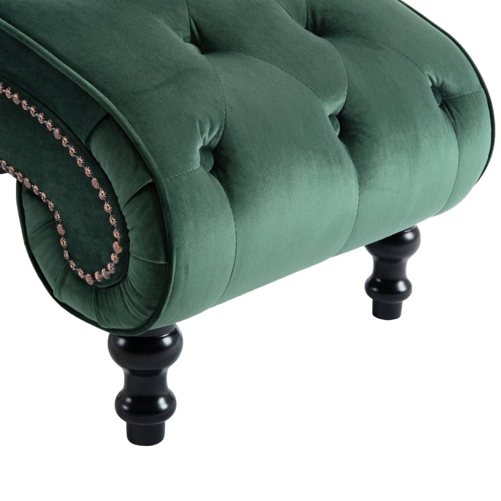 Chaise longue fluweel groen