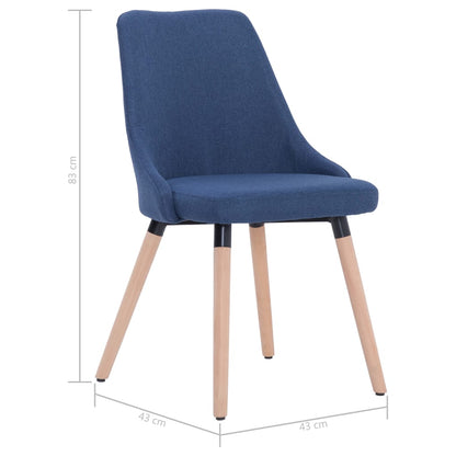 Eetkamerstoelen 2 st stof blauw