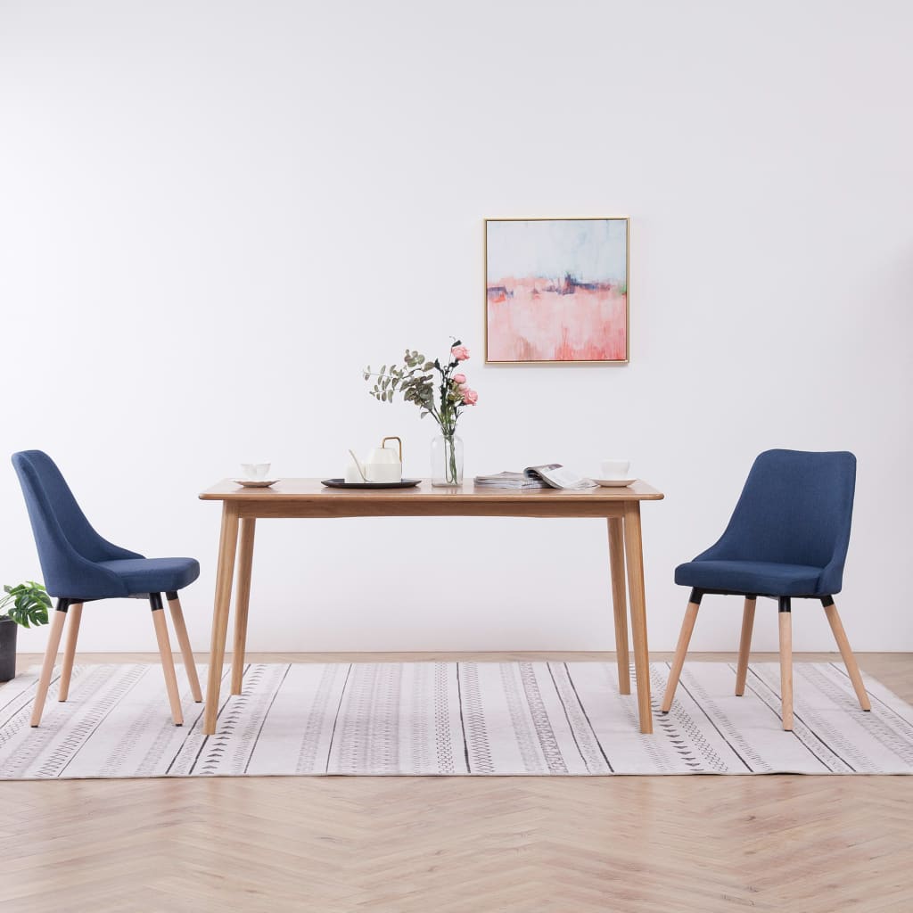 Eetkamerstoelen 2 st stof blauw